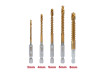 Set 5 burghie tip freza combinata HSS TiN 1/4" HEX &Oslash;3-8mm thumbnail