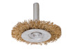 Wire wheel brush brassed ø100mm (4") with shank thumbnail