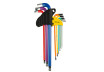 Ball point hex key set 1.5-10 mm, 9 pcs extra long COLOR TMP thumbnail
