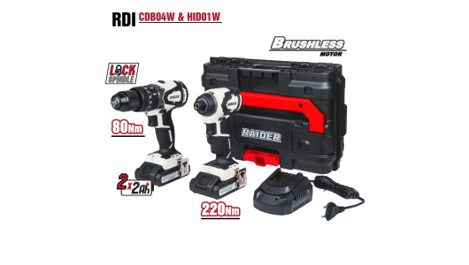 Бормашина & Винтоверт безчеткови RDI-CDB04W&HID01W 2x2AhCase image