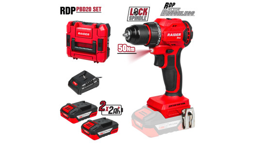 R20 Masina de gaurit si insurubat 20V 2x2.0Ah 50Nm RDP-PBD20 image
