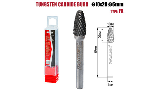 Freza debavurare Tungsten Carbon tip FX &Oslash;10x20 &oslash;6mm RDP image