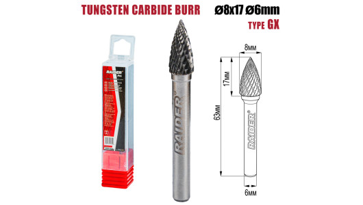 Tungsten Carbide Burr type GX &Oslash;08x17 &oslash;6mm RDP image