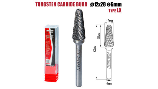 Freza debavurare Tungsten Carbon tip LX &Oslash;12x28 &oslash;6mm RDP image