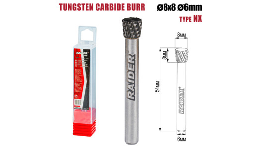 Tungsten Carbide Burr type NX &Oslash;08x08 &oslash;6mm RDP image