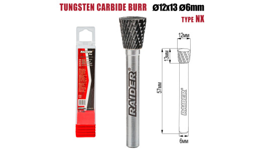 Freza debavurare Tungsten Carbon tip NX &Oslash;12x13 &oslash;6mm RDP image