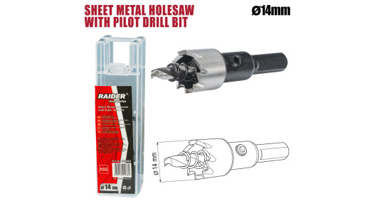 Carota pentru tabla &Oslash;14mm cu pilot HSS image