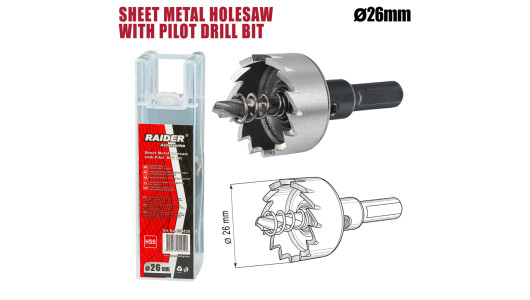 Sheet Metal Holesaw &Oslash;26mm with Pilot HSS Drill Bit image