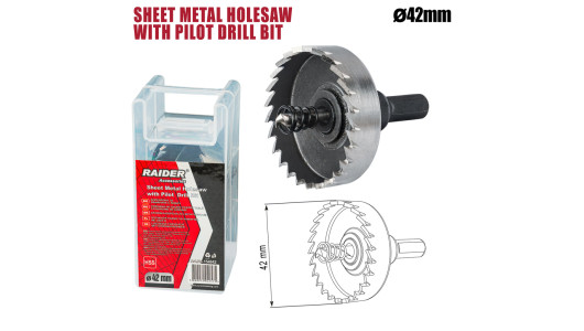 Sheet Metal Holesaw &Oslash;42mm with Pilot HSS Drill Bit image