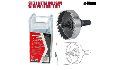 Sheet Metal Holesaw &Oslash;48mm with Pilot HSS Drill Bit image