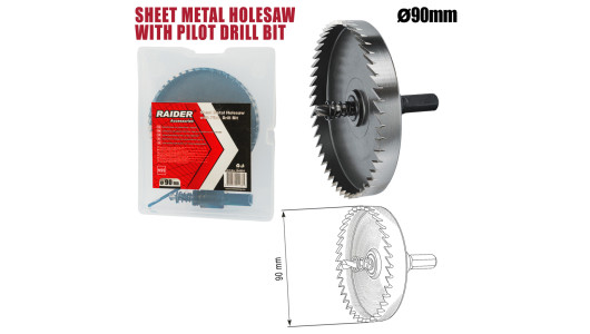 Sheet Metal Holesaw &Oslash;90mm with Pilot HSS Drill Bit image