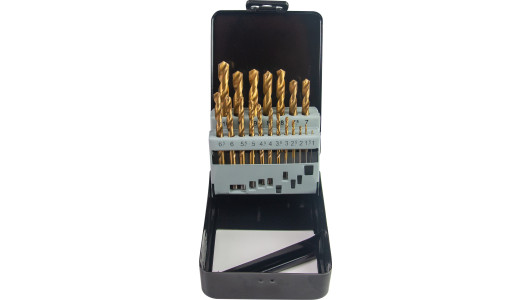 Drill bits ø1.0-10mm HSS + TIN set 19pcs GD image