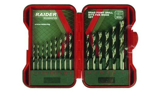 Brad point drill bits for wood 15pcs. &oslash;3-10mm Set image