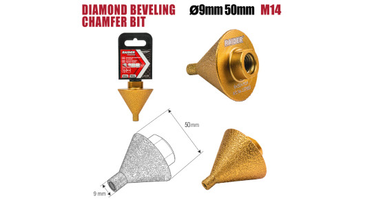 Diamond Beveling Chamfer Bit &Oslash;9 x 50mmxM14 image