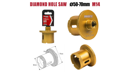 Diamond Hole Saw for sinks &Oslash;50-70mm x M14 image