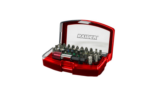 Screwdriver Bits & magnetic holder 1/4" 32 pcs. Set RAIDER image