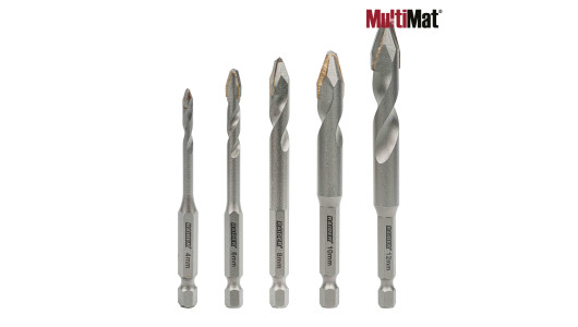 Drill Bits MultiMat&reg; Asymmetrical 5pcs. &Oslash;4 6 8 10 12mm Set image