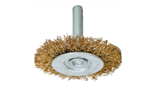 Wire wheel brush brassed &oslash;50mm (2") with shank image