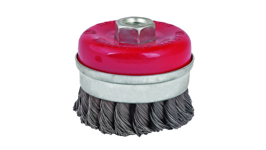 Twist knot wire cup brush ø 75mm heavy duty angleg. image