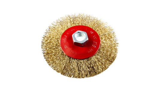 Brass-coated Wire Conical Brush &Oslash;115mm for Angle Grinder M14 image