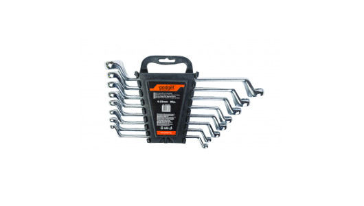 Bi-hexagonal ring spanners CR-V 6-22mm set 8pcs GD image