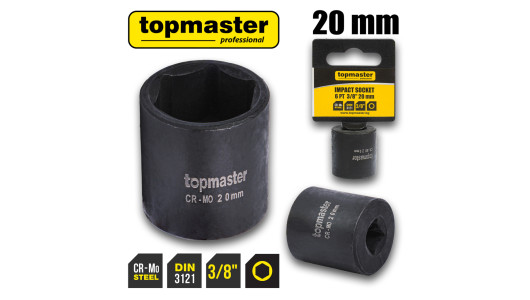 Impact socket 3/8" x 20 mm TMP image