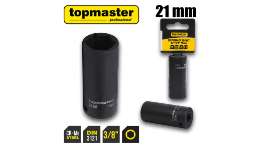 Deep impact socket 3/8" x 21 mm TMP image