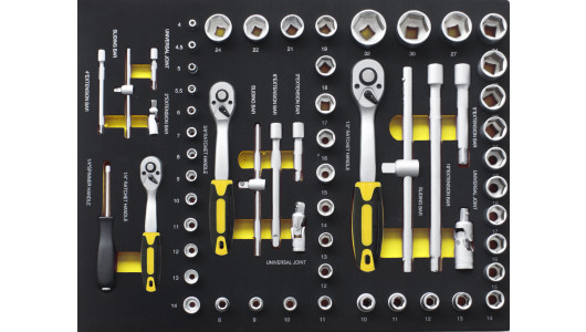 Tray sockets rachets and accessories 1/2"& 1/4" 61 parts TMP image