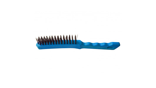 Steel wire brush plastic handle 3 rows GD image