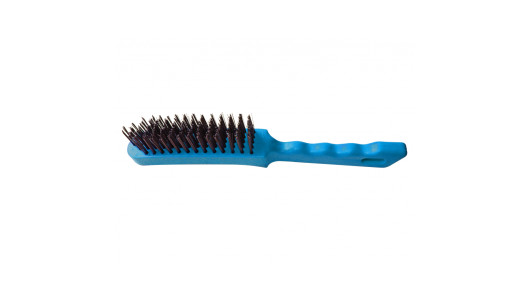 Steel wire brush plastic handle 4 rows BS image