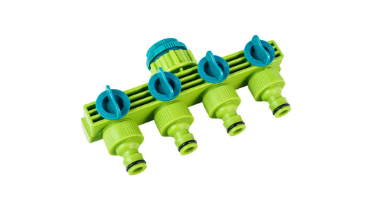 Hose connector 4 way with stop 1/2-3/4" TG image