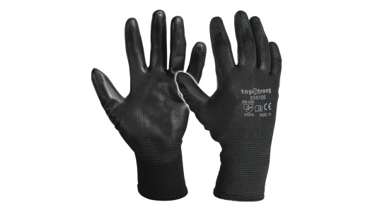 Gloves PU coated- black, size 10 image