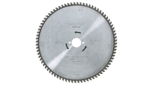 Диск за циркуляр 250х2.8х30.0mm 80 FZ 5&deg; neg. image