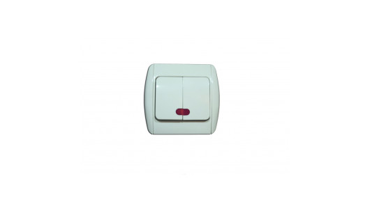 Intrerupator dublu cu led-alb MK-SW02 image