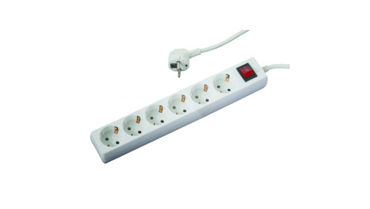 Group Socket Grounded 6-1.5m х1.5mm2 MK with switch image