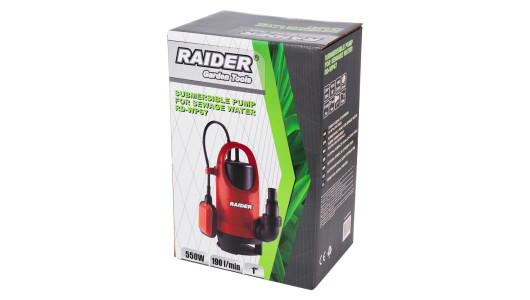 Помпа водна потопяема&nbsp; 550W 1" 190L/min 7m 35mm RAIDER RD-WP67 image