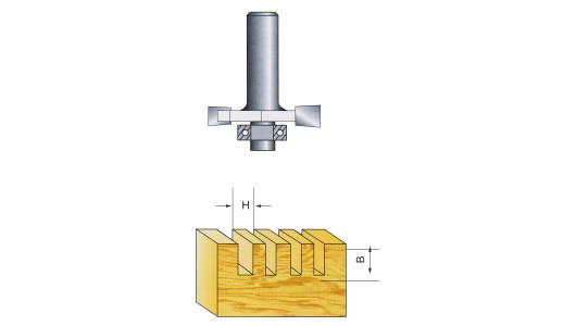 Router Bit ø31.75 H6.35 B9.37mm Shank ø8mm with bearing image