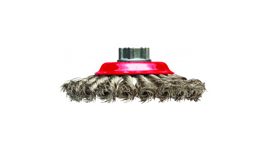 Twist Knot Wire Saucer Cup Brush &oslash;100mm for Angle Grinder image