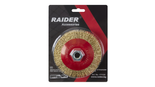 Perie conica din sarma alamita &oslash;115mm pt polizor unghiular image