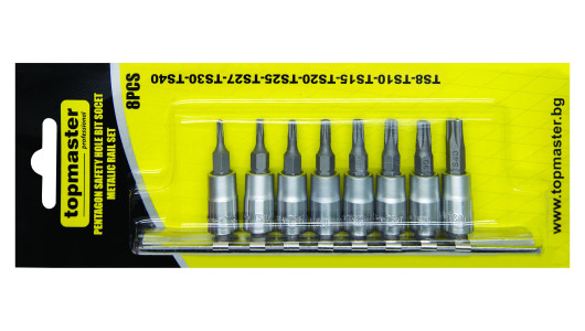 Pentagon safety hole Bit socet set 1/4, 8pcs, TS8-40 TMP image