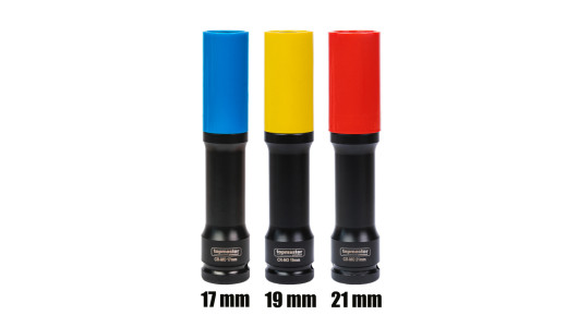 Set 3 tubulare de impact 1/2" 17,19,21mm cu protectie 150mm image