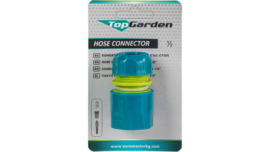 Plastic 1/2” hose connector with stop TG image