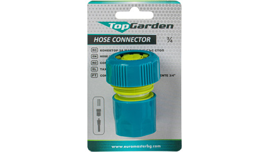 Plastic 3/4” hose connector with stop TG image