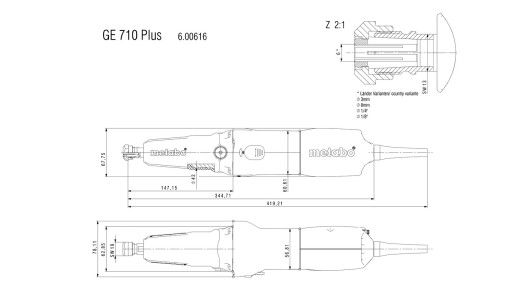 Шлайф прав удължен 710W рег. обороти METABO GE 710 PLUS image