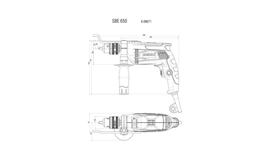 Burghiu de impact 650W METABO SBE 650 SSBF într-o valiză image