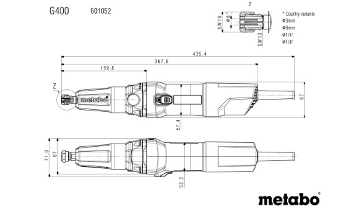 Шлайф прав &oslash;6mm 380W 30000min-1 G 400 image
