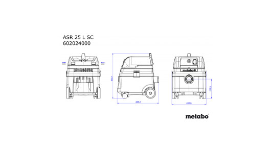 Прахосмукачка 1400W METABO ASR 25 L SC image