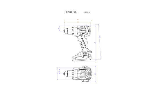 Бормаш акум ударна безч 18V 75Nm METABO SB 18 LT BL 2X4.0Ah image