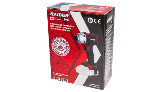 R20 Винтоверт ударен безч. Hex1/4"180Nm LED Solo RAIDER PRO RDP-BCHID20 image