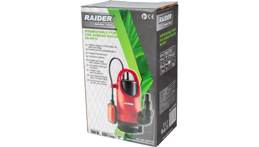Помпа водна потопяема&nbsp; 750W 1" 233L/min 8m 35mm RAIDER RD-WP72 image